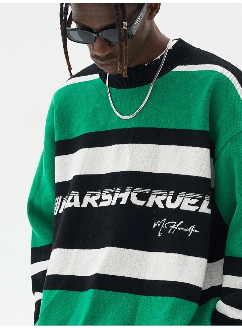 HARSH AND CRUEL  |Unisex Street Style Long Sleeves Cotton Oversized Logo