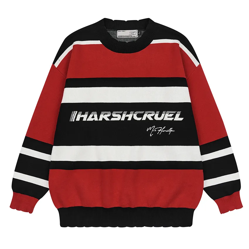 HARSH AND CRUEL  |Unisex Street Style Long Sleeves Cotton Oversized Logo