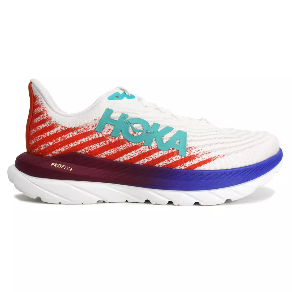 Hoka One One Mach 5 1127893-WFM Textile Mens Trainers -White Flame - UK 8.5