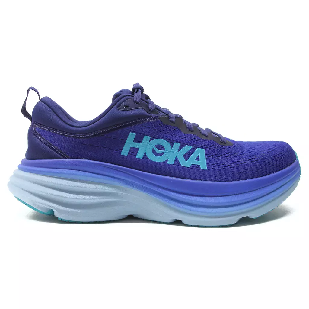 Hoka One One Mens Trainers Bondi 8 Lace-Up Low-Top Running Sneakers Textile - UK 8