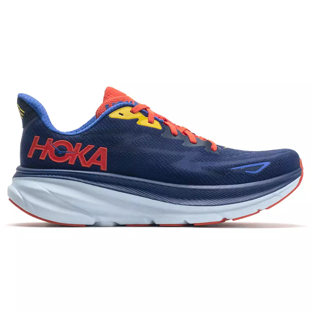 Hoka One One Mens Trainers Clifton 9 Casual Lace Up Low Top Running Textile - UK 11.5