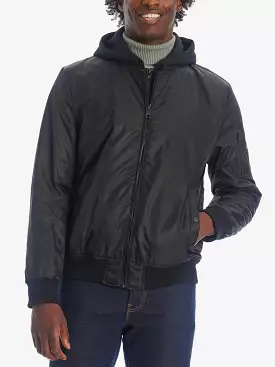 Hooded Nylon Bomber Jacket