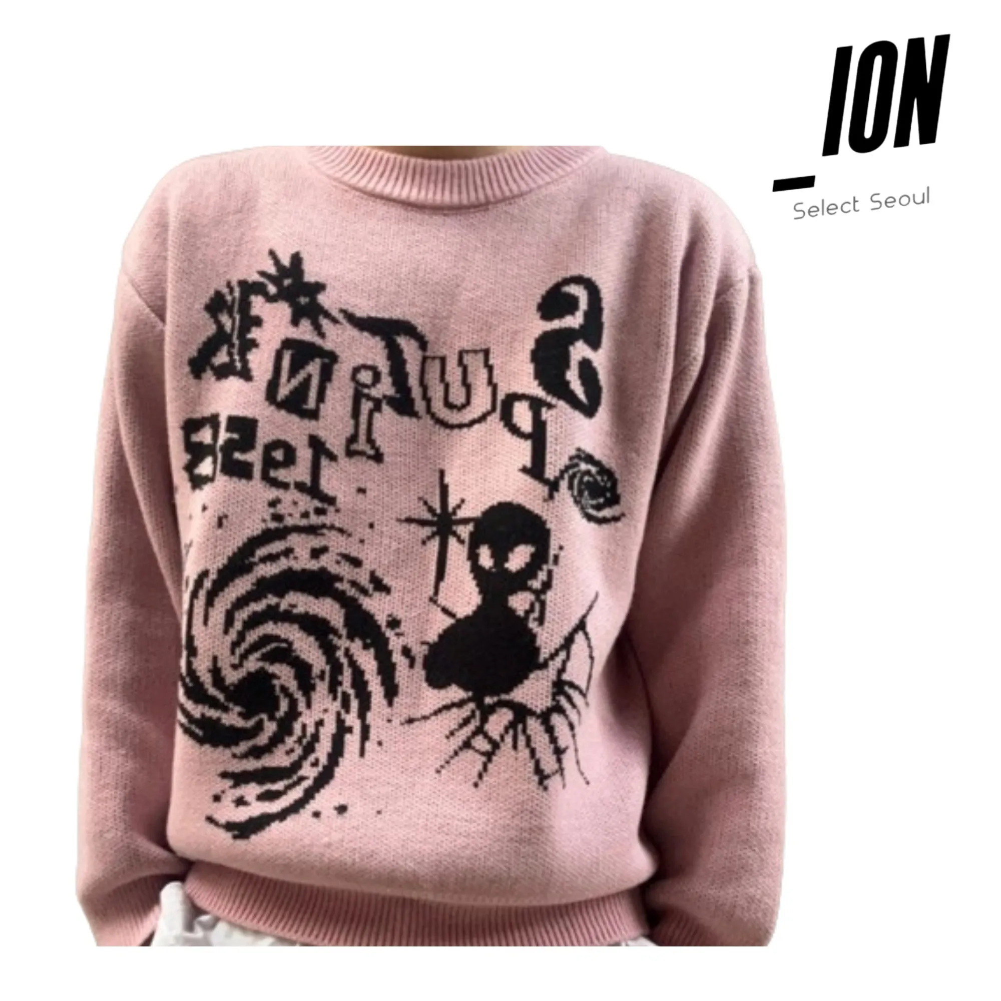 IONSEOUL  |Unisex Street Style U-Neck Long Sleeves Oversized Logo