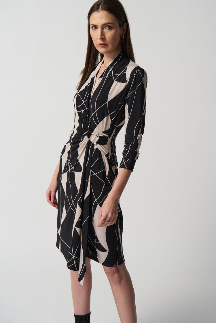 Joseph Ribkoff Abstract Print Wrap Dress - 233104