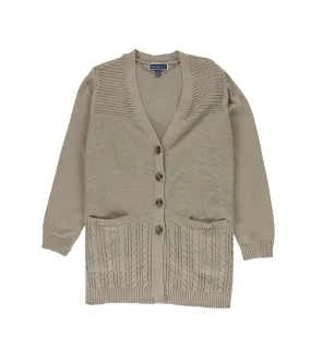 Karen Scott Womens Mix Stitch Cardigan Sweater