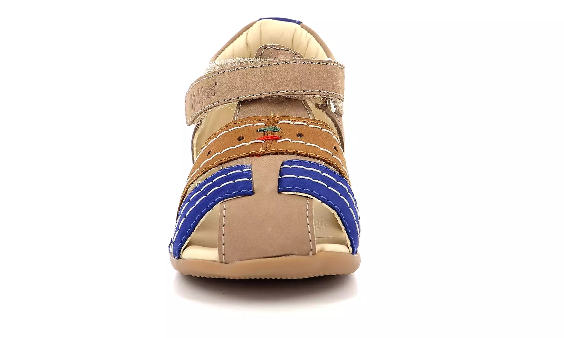 KICKERS BIGBAZAR camel & bleu Sandales Nu Pieds