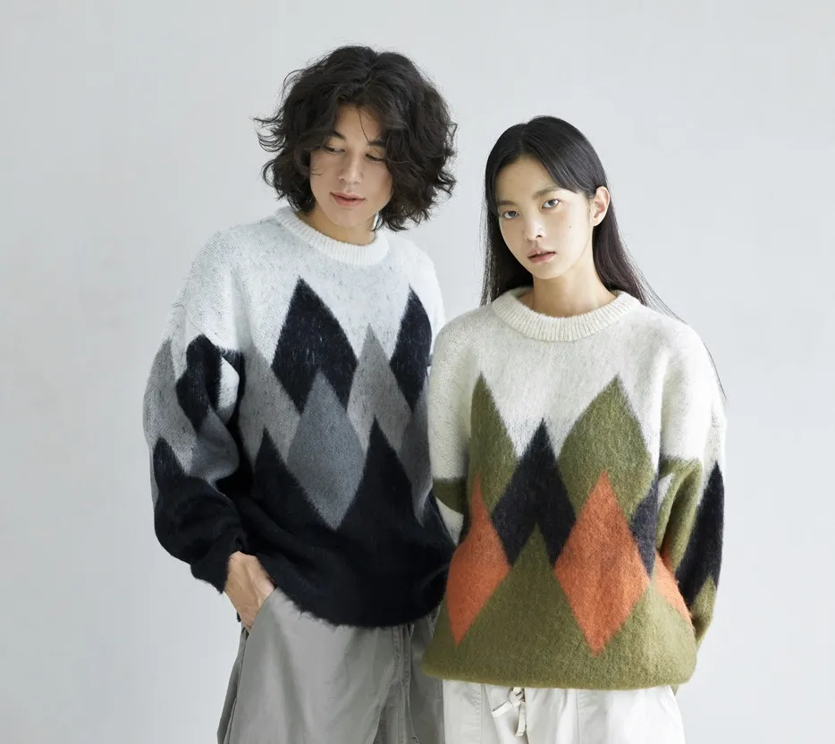 KNITTED  |Argile Unisex Blended Fabrics Street Style U-Neck