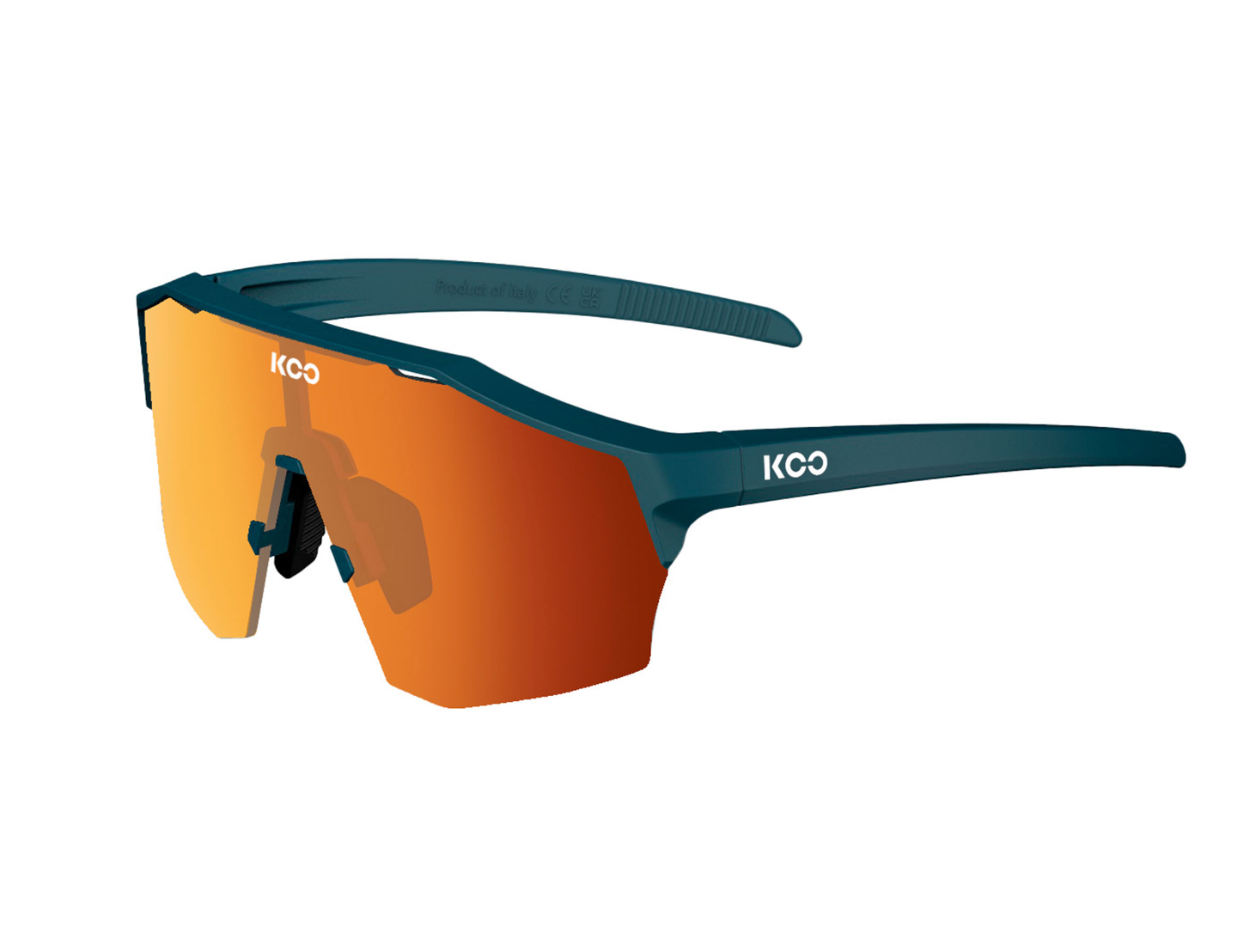 KOO Alibi Cycling Sunglasses - Dark Matte Blue w/ Red Photochromic Lens