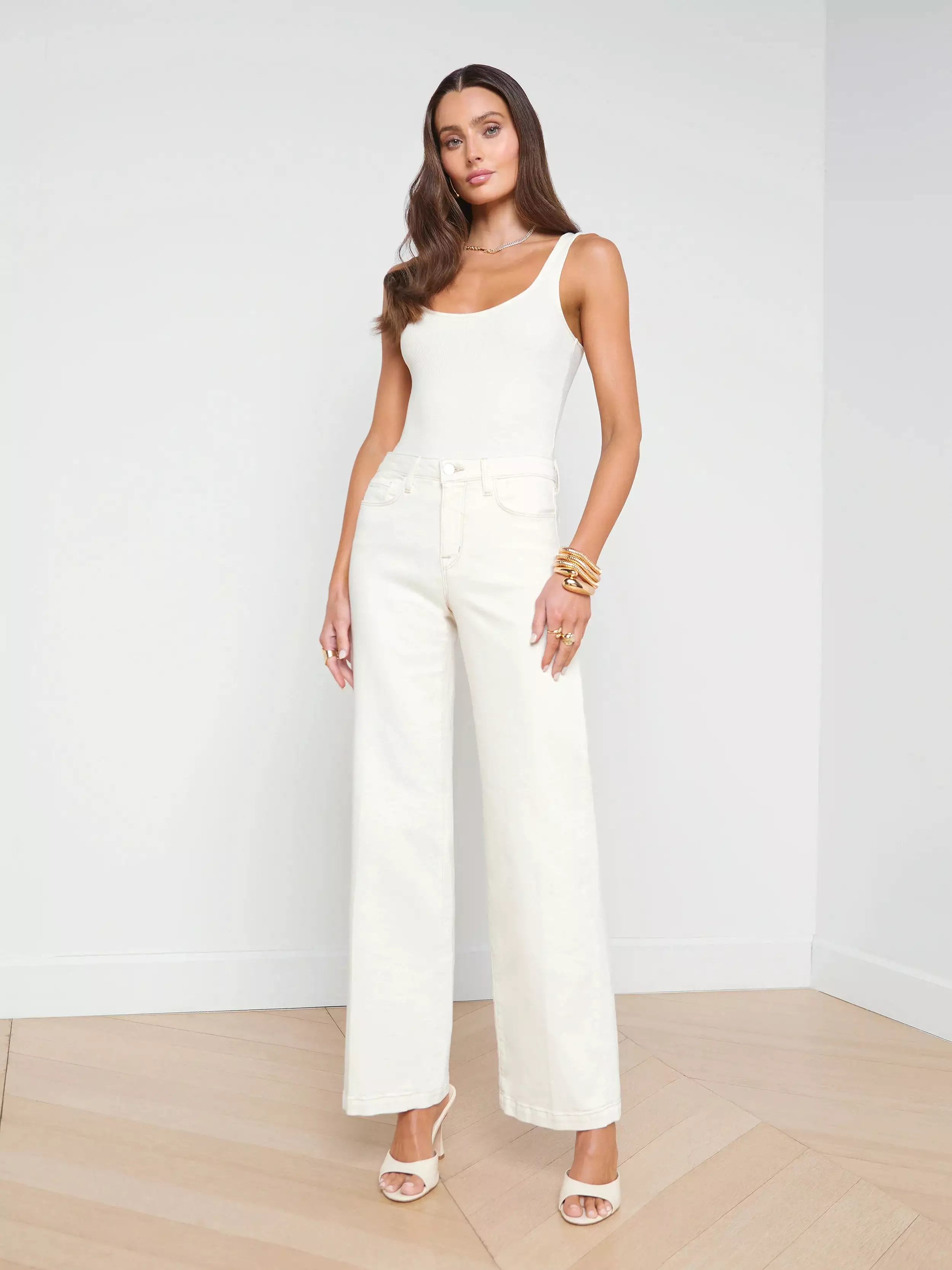 L’agence - Scottie Wide Leg Jean - Macadamia