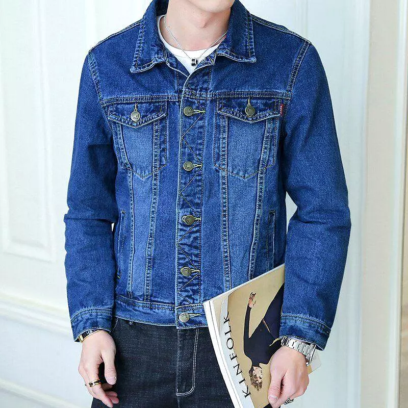 Lapel Denim Jacket Men