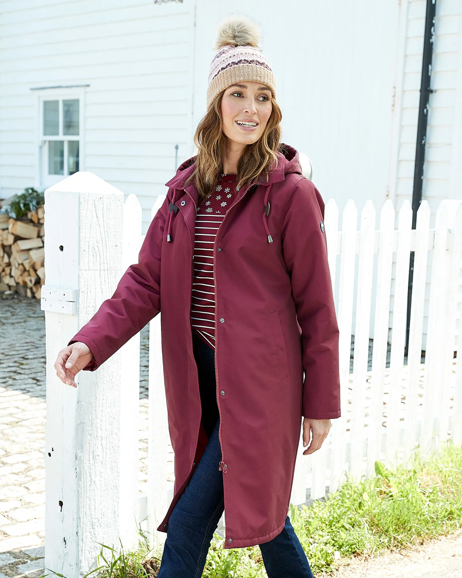 Longline All-Weather Fleece-Lined Waterproof Coat 