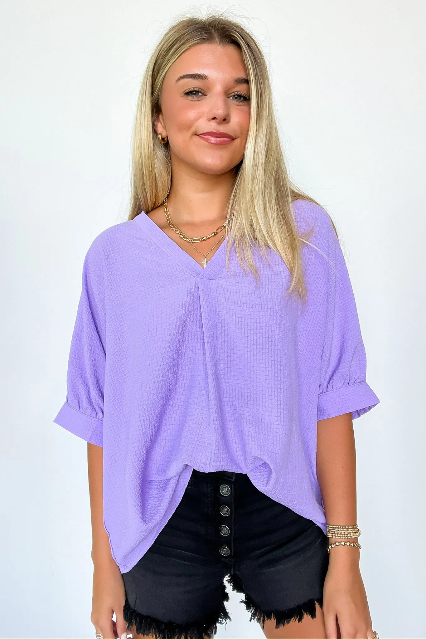 Lucie V-Neck Flowy Blouse Top