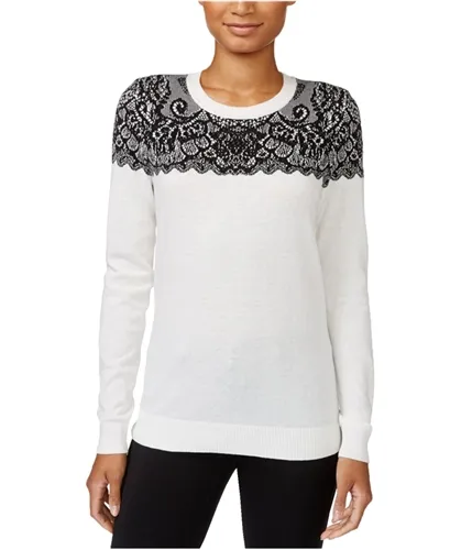 Maison Jules Womens Intarsia Knit Sweater