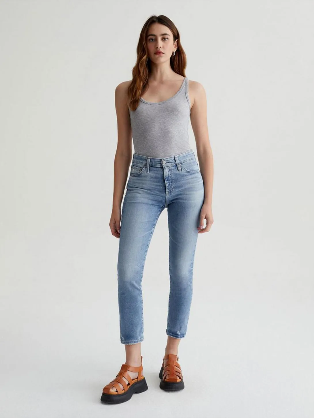 Mari High Rise Crop Straight Jean - 20 Yr Undertow