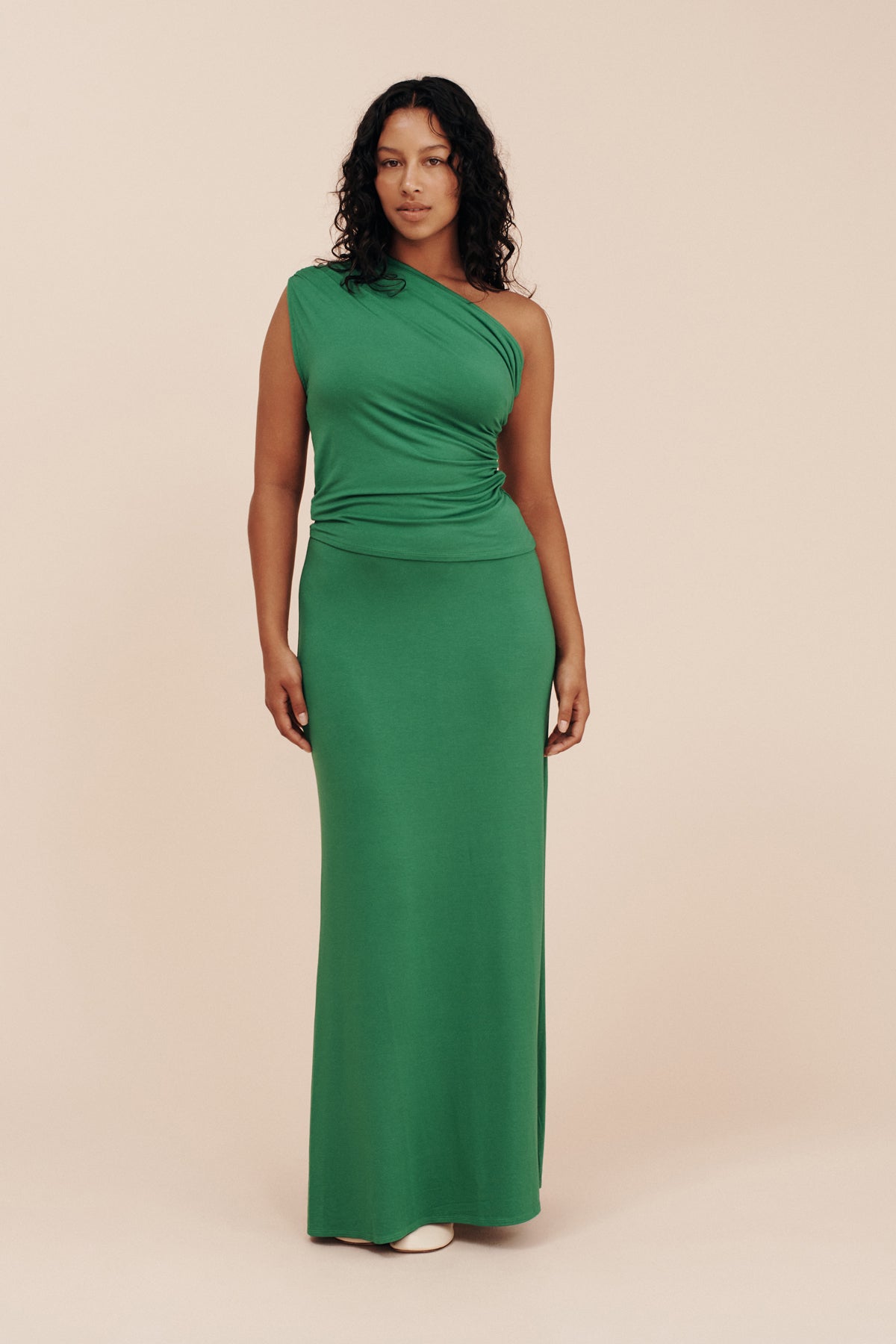 MASON ONE SHOULDER TOP - EMERALD