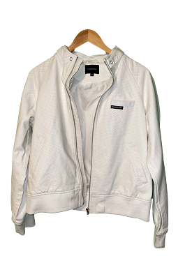 Members Only Men's Beige Medium Full Zip Long Sleeve Bomber Jacket