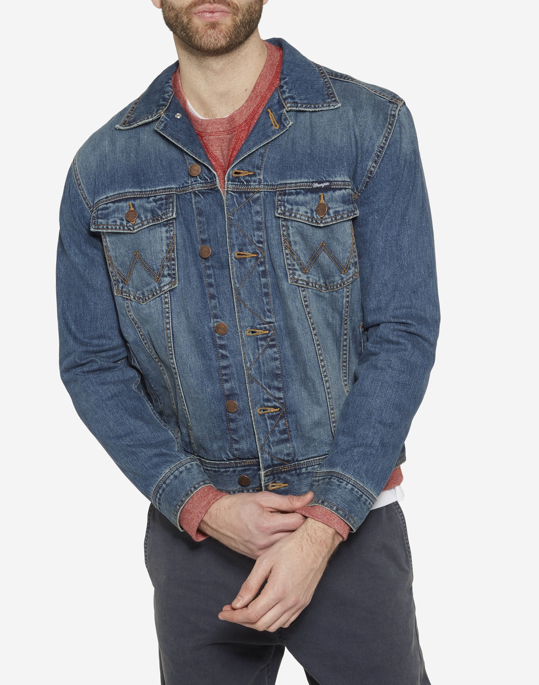 Mens Wrangler Classic Western Denim Jacket