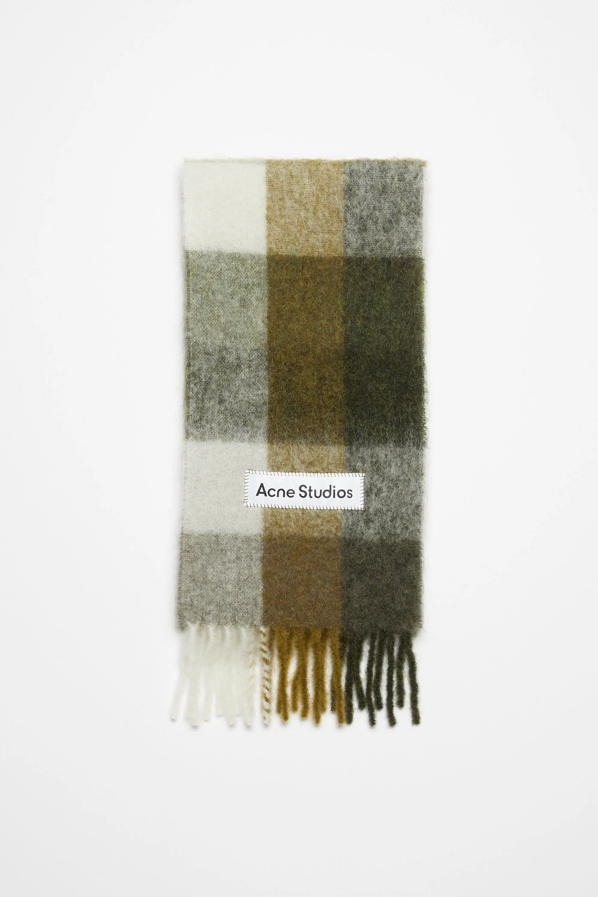 Mohair checked scarf