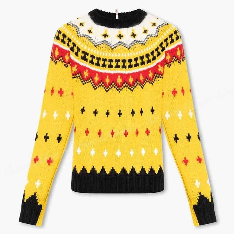 MONCLER  |Crew Neck Wool Street Style Long Sleeves Logo Sweaters