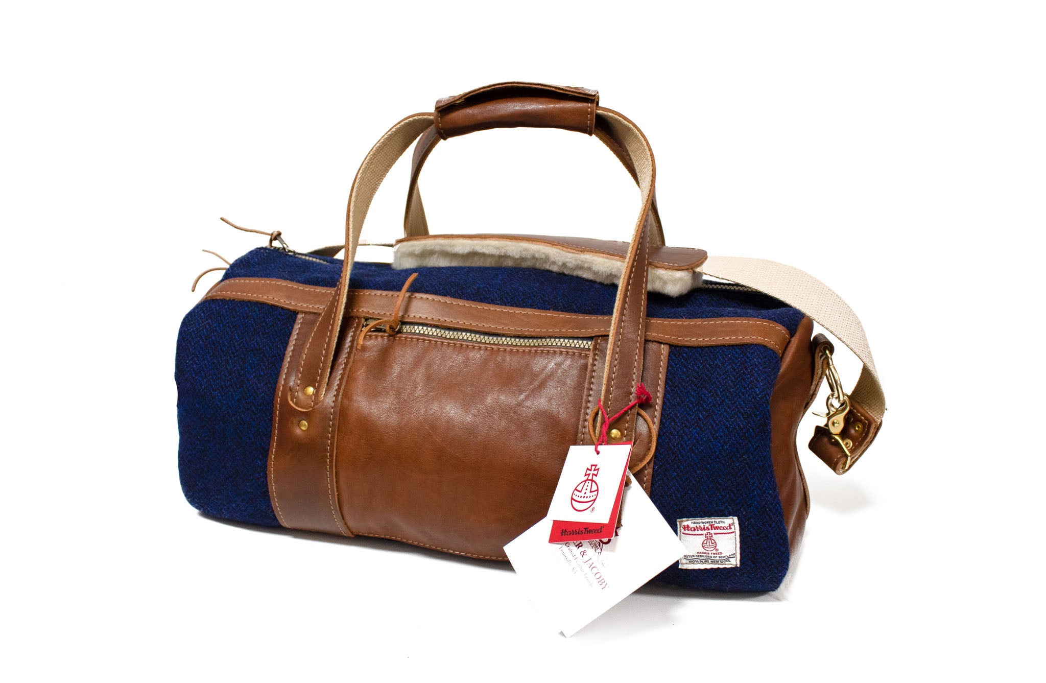 Navy Harris Tweed Club Duffel Bag