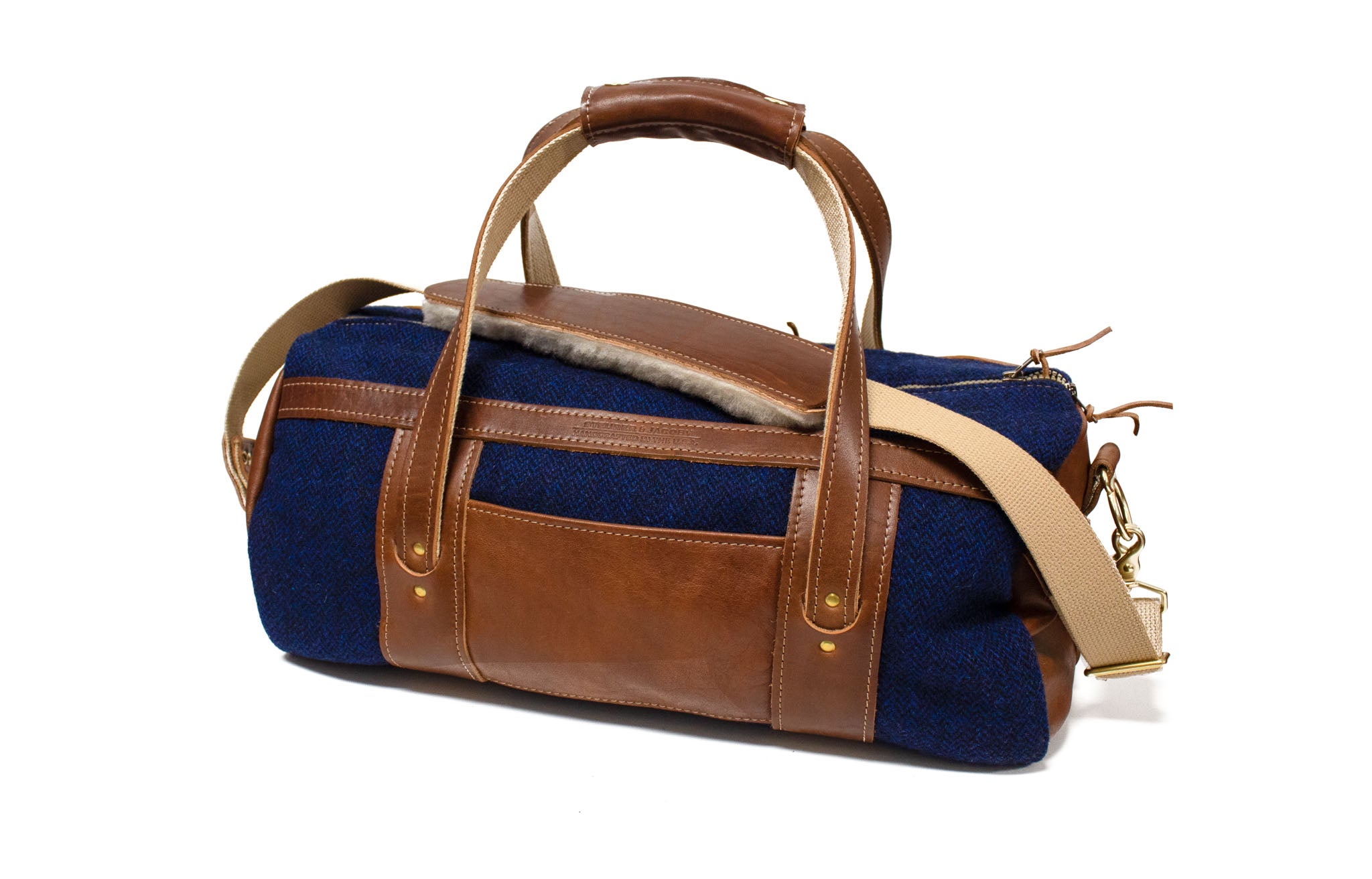 Navy Harris Tweed Club Duffel Bag