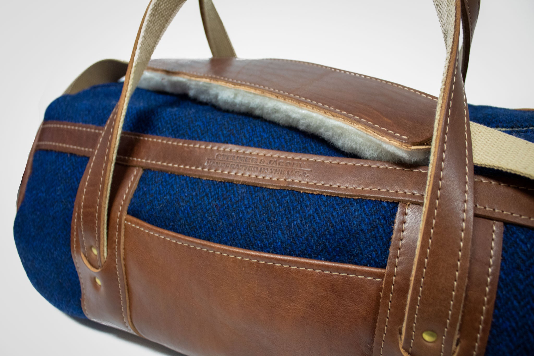 Navy Harris Tweed Club Duffel Bag