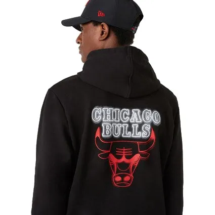 New Era Mens MLB Neon Hoody Chicago Bulls Black