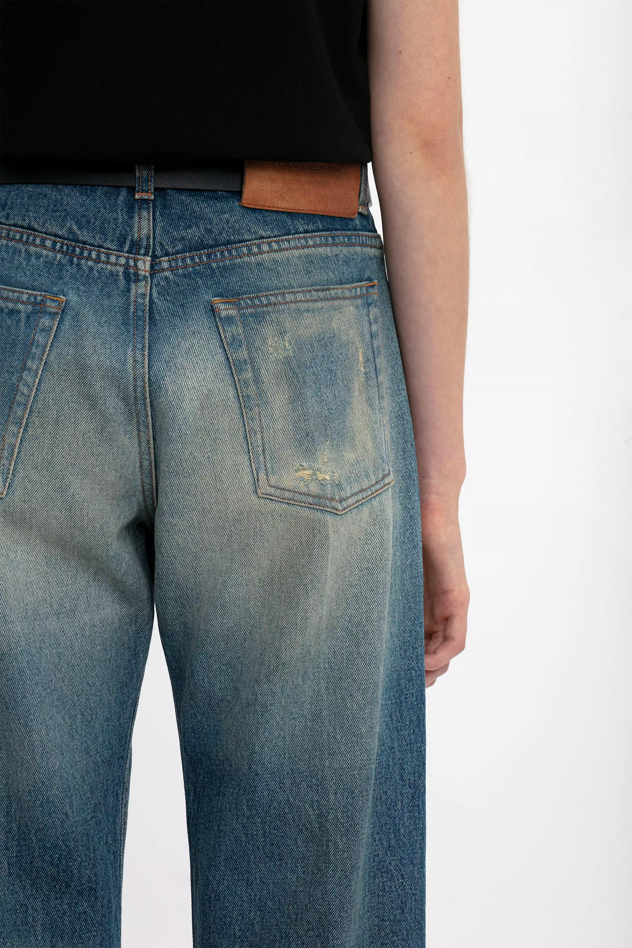 Relaxed Straight Leg Jean In Antique Indigo Wash