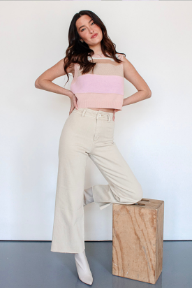 Sailor Wide Leg Jean in Beige