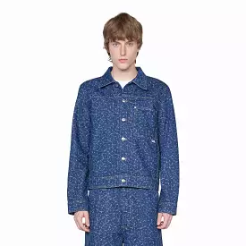 Straight Denim Jacket Laser Print