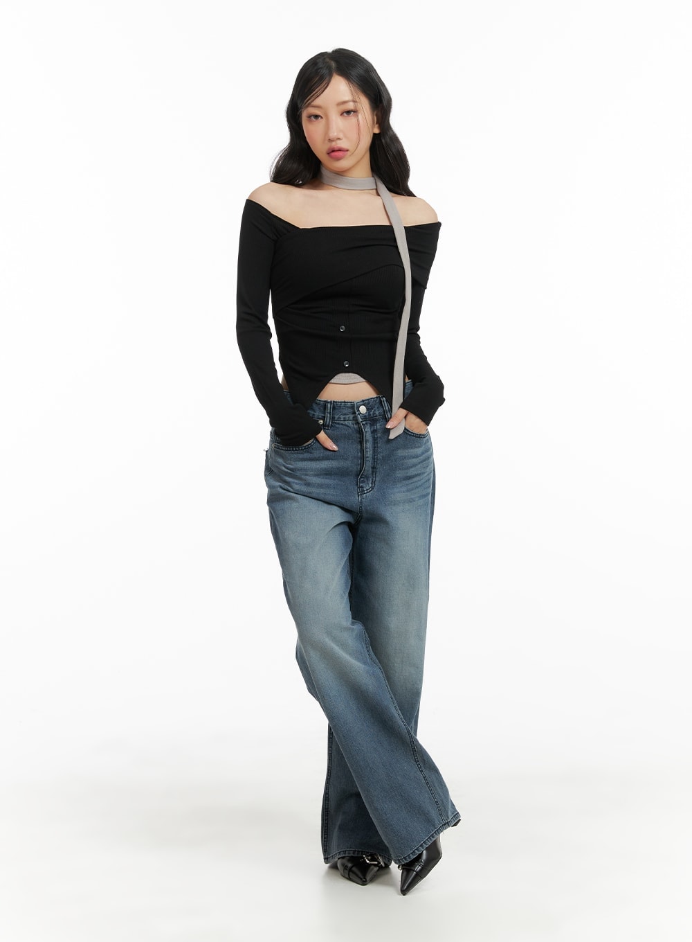 Street Asymmetrical Off-Shoulder Top CM420