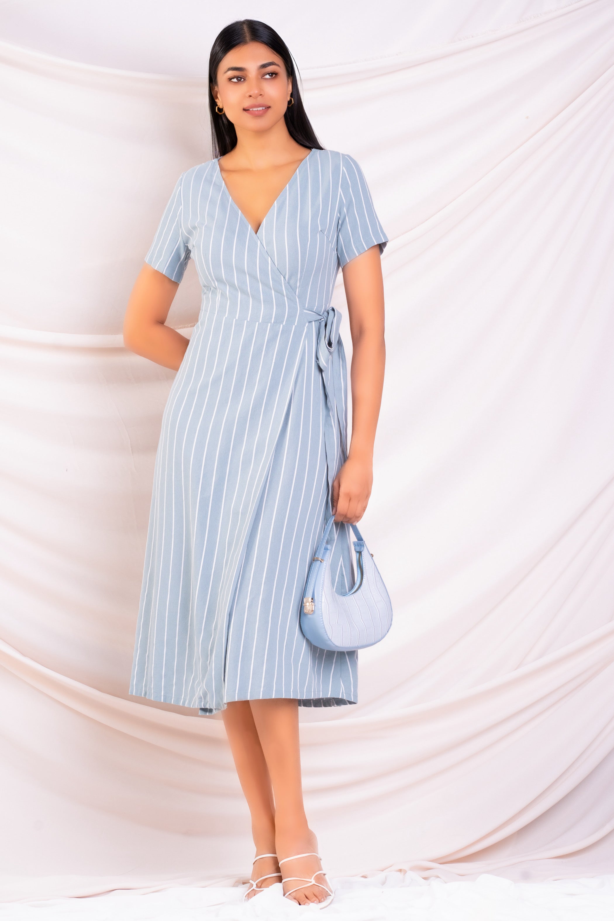 Stripe Wrap Dress