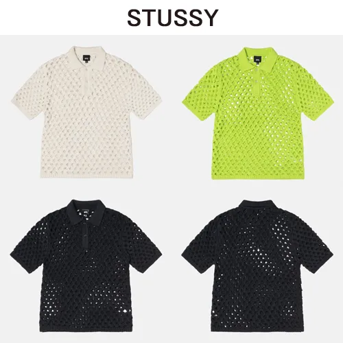 STUSSY  |Unisex Street Style Short Sleeves Skater Style Sweaters