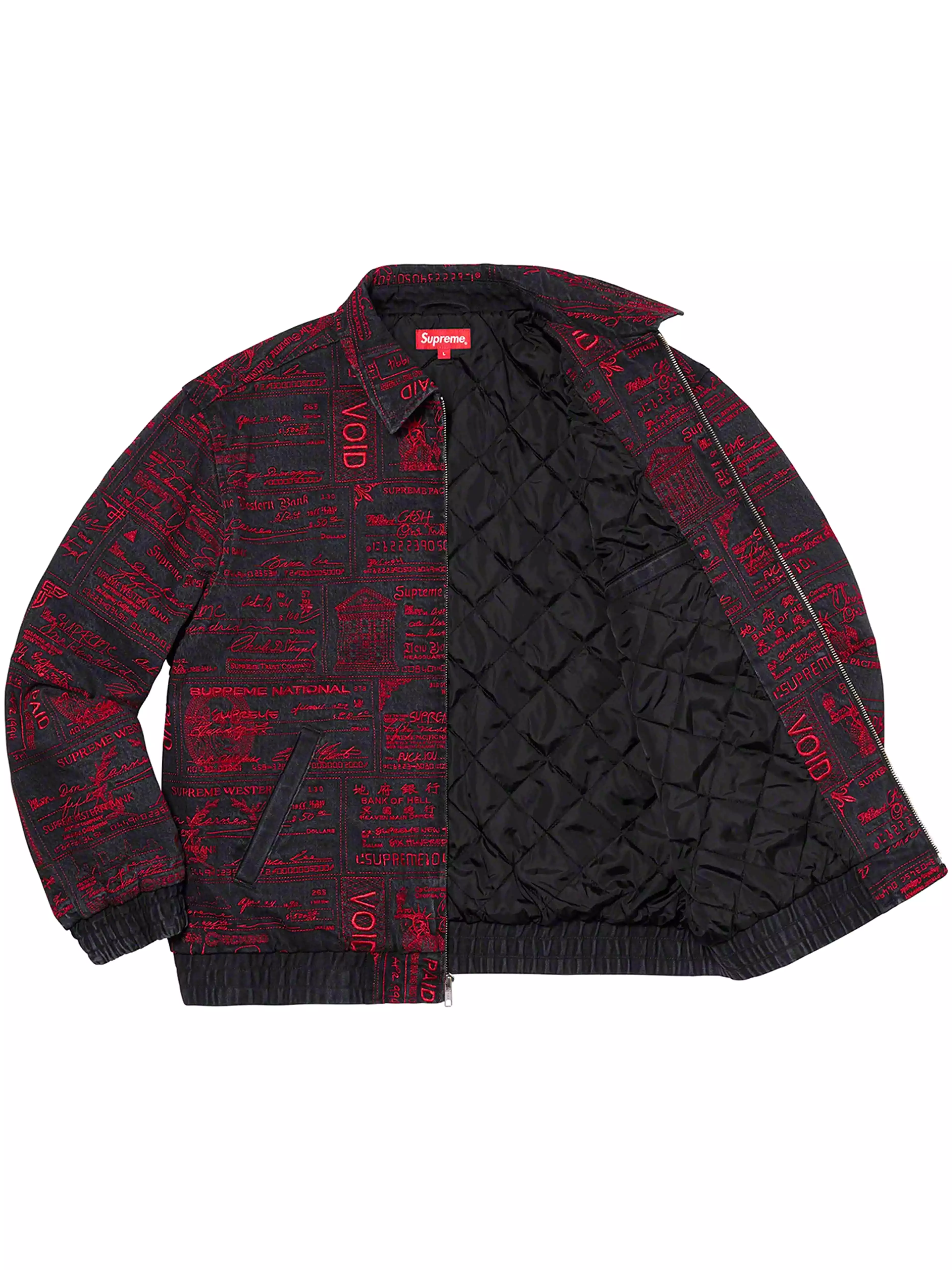 Supreme Checks Embroidered Denim Jacket Black [SS20]