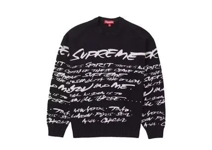 Supreme  |Unisex Street Style U-Neck Plain Logo Skater Style Sweaters