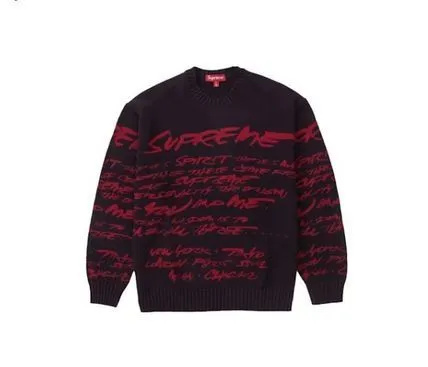 Supreme  |Unisex Street Style U-Neck Plain Logo Skater Style Sweaters