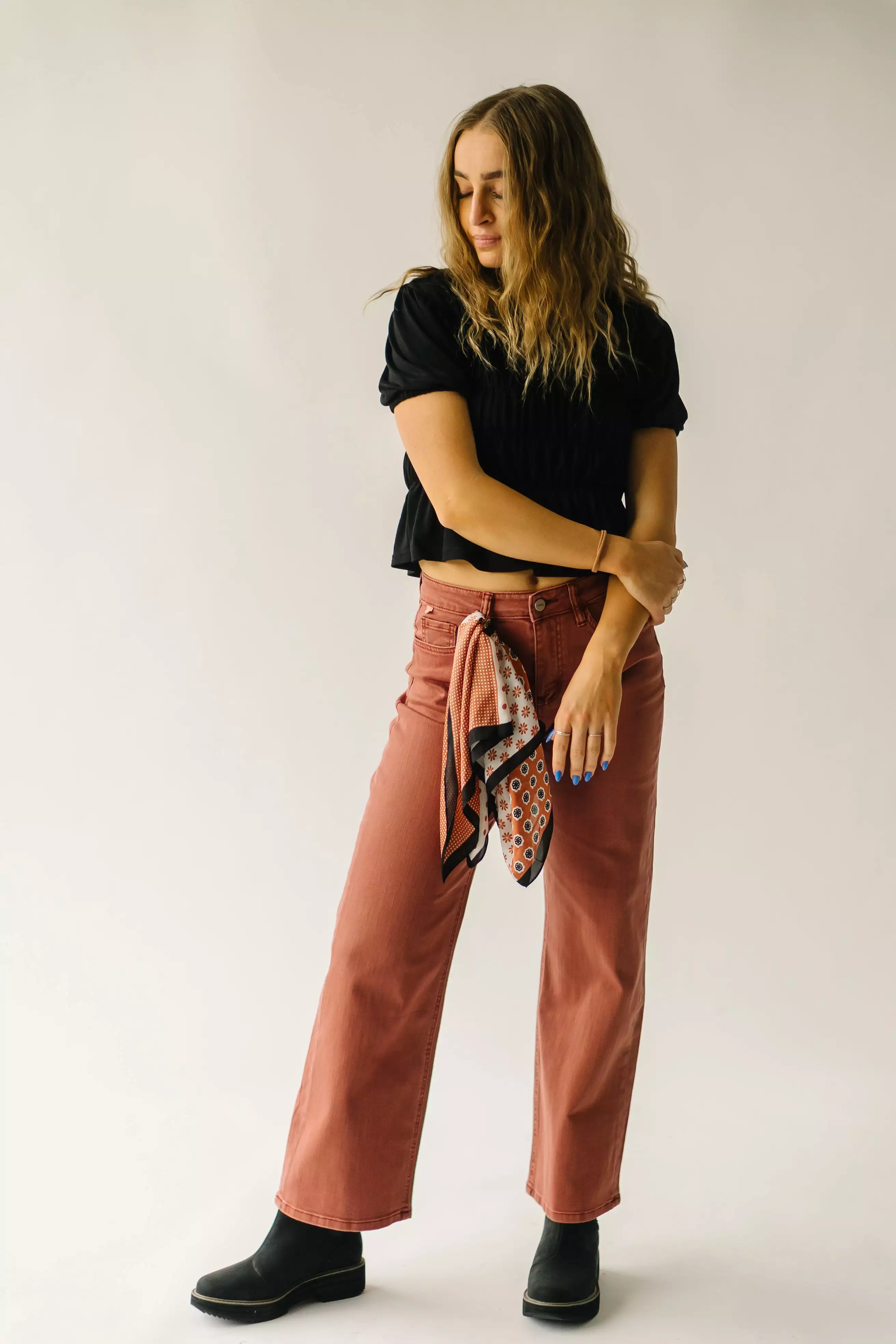 The Colvin Super High Rise Wide Leg Jean in Brick