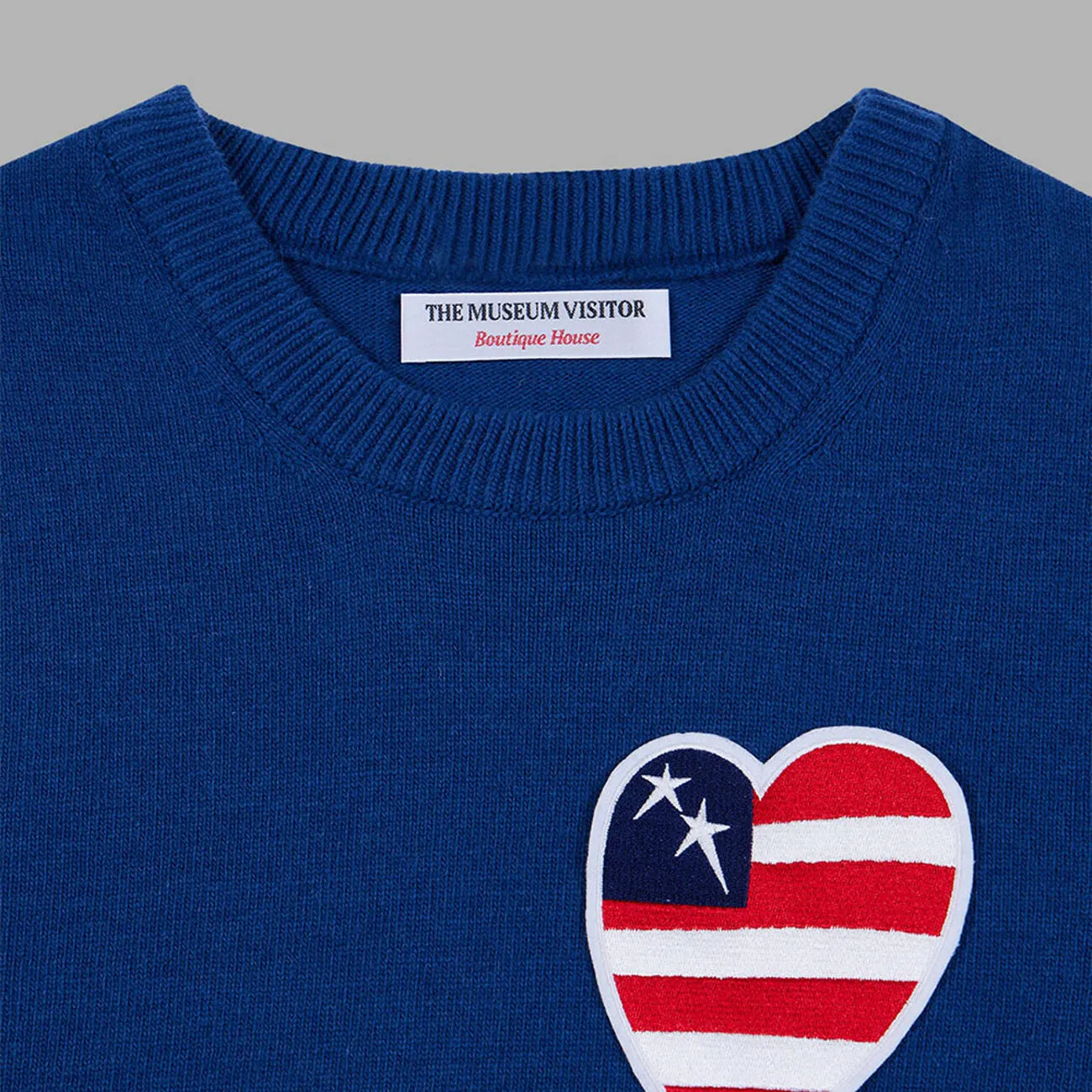 THE MUSEUM VISITOR  |[THE MUSEUM VISITOR]★US HEART PATCH STITCHED KNIT