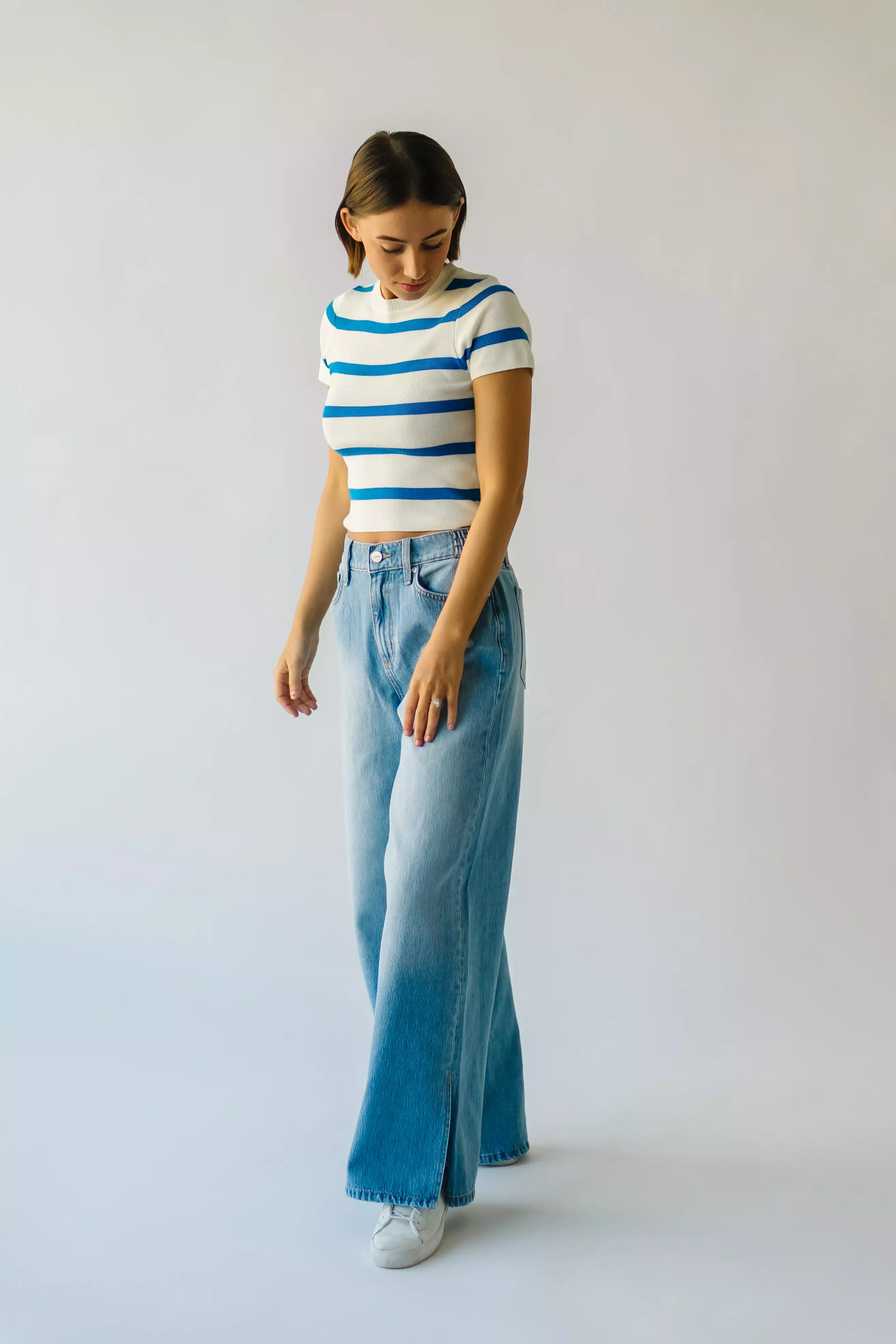 The Phineas High Rise Wide Leg Jean in Medium Blue