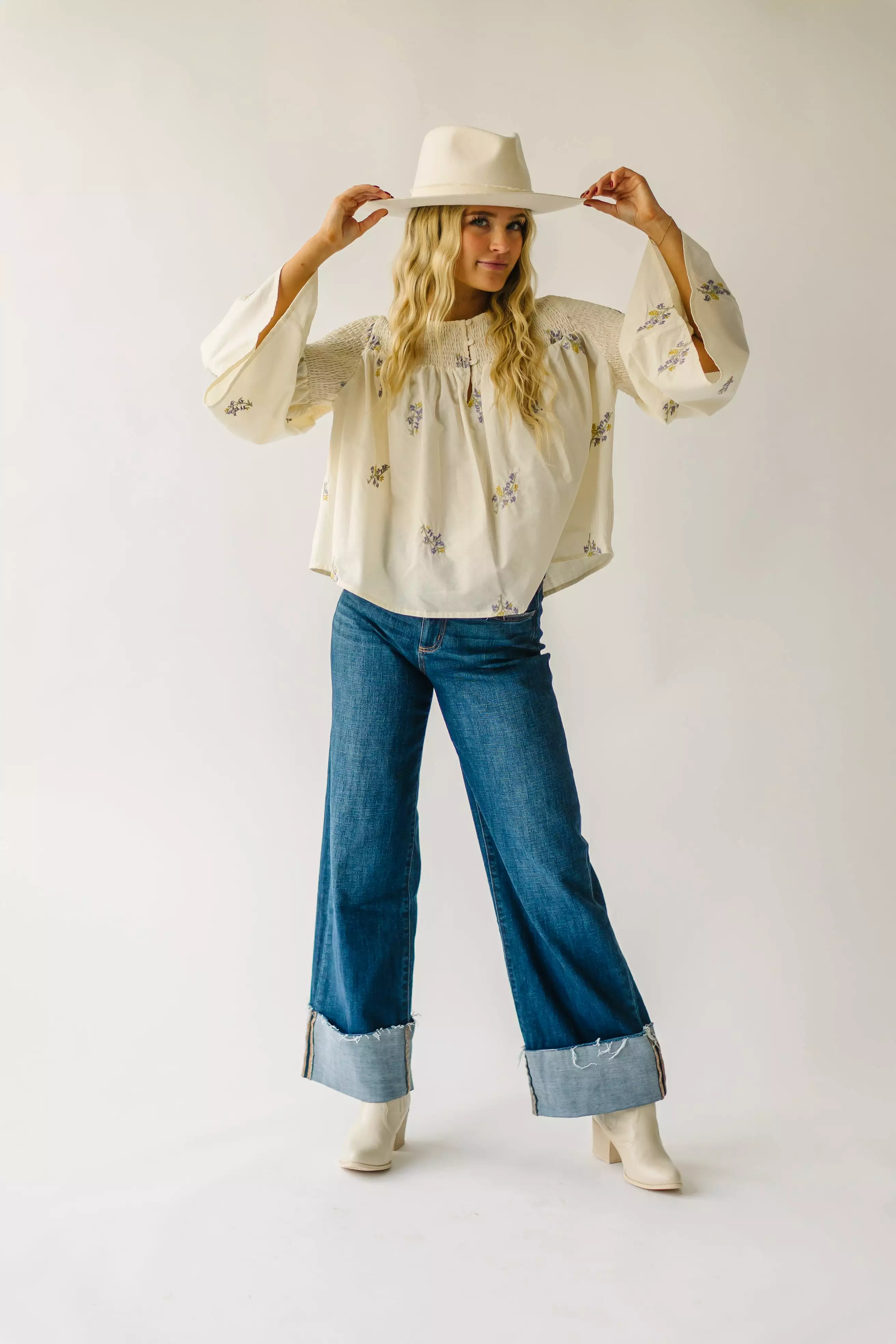 The Zena High Rise Wide Leg Jean in Dark Blue