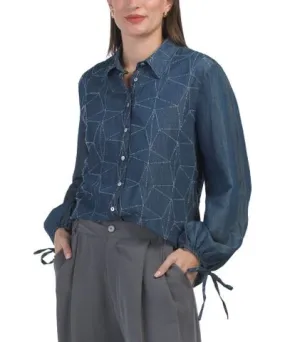 Tj Maxx Denim Button Down Blouse For Women