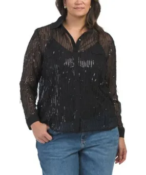 Tj Maxx Plus Sequin Blouse For Women