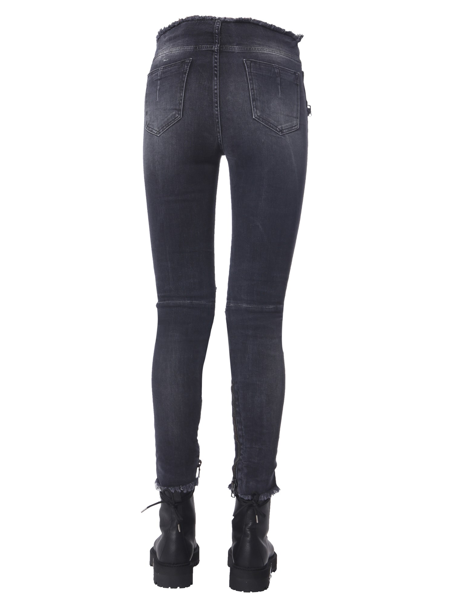 UNRAVEL    MOONWASH SKINNY FIT JEANS WITH LACES