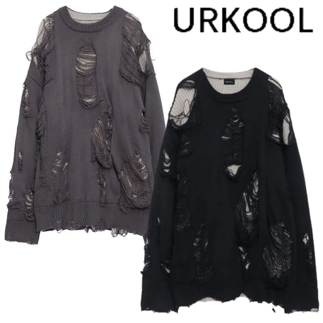 URKOOL  |Unisex Street Style Long Sleeves Fringes Oversized