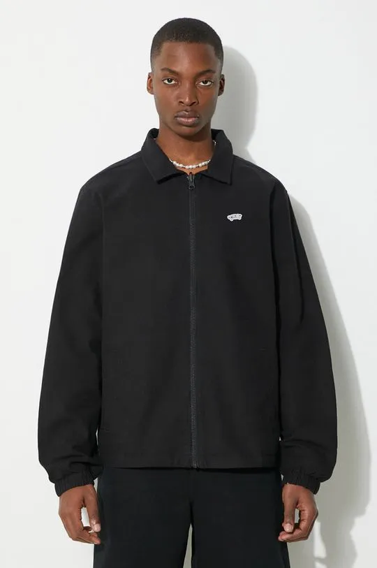 Vans reversible jacket Premium Standards Reversible Station Jacket LX men's black color VN000GVZBLK1