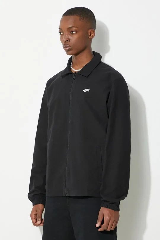 Vans reversible jacket Premium Standards Reversible Station Jacket LX men's black color VN000GVZBLK1