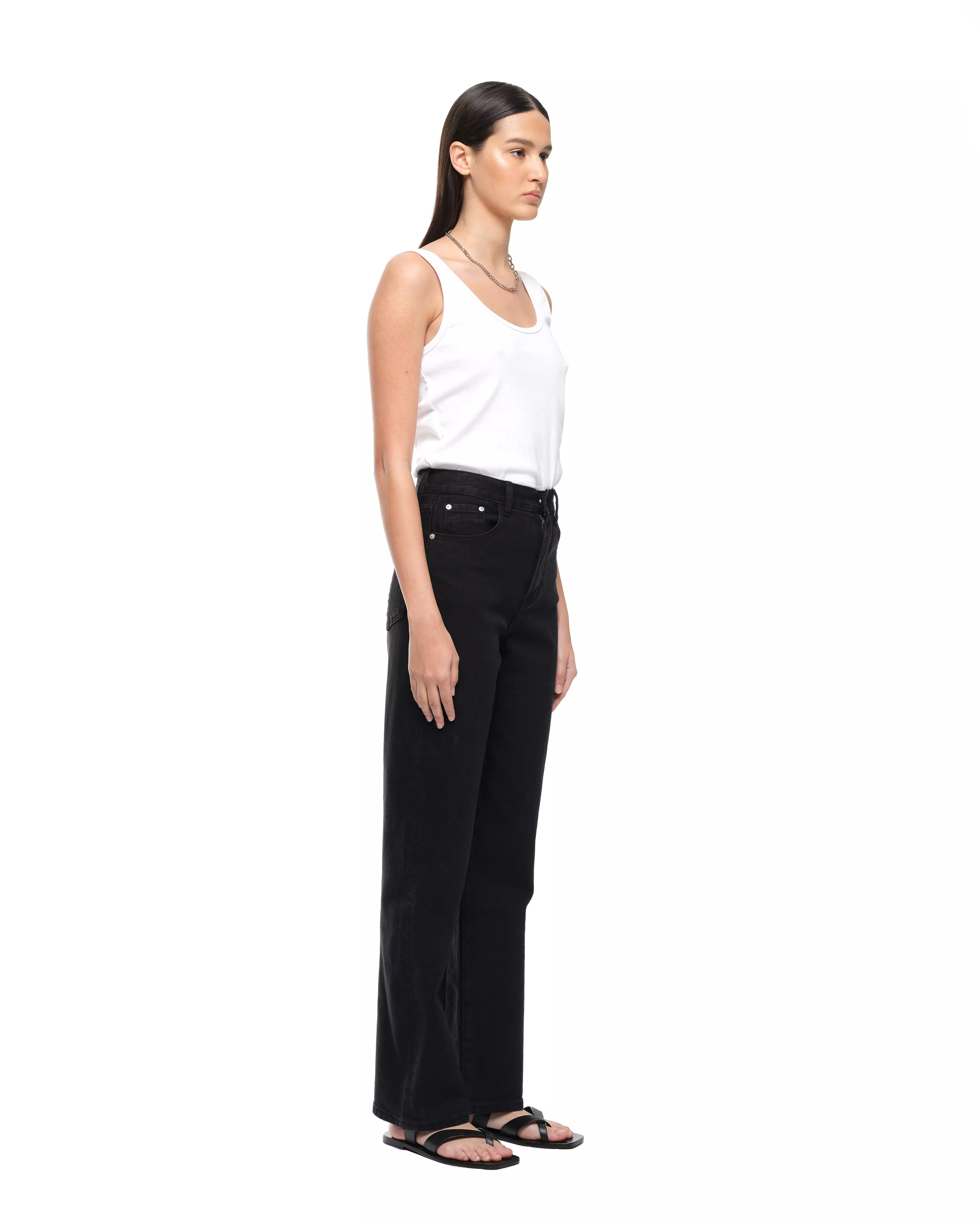 WIDE LEG JEAN - BLACK WASH